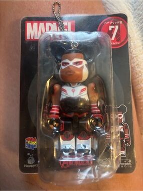 Marvel Black & Red Bearbrick-Style Keychain Figure